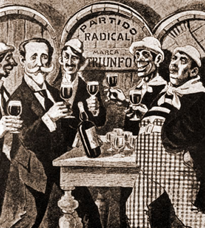 Caricatura alusiva al triunfo de José Néstor Lencinas en Mendoza, dibujo de Redondo. En Caras y Caretas